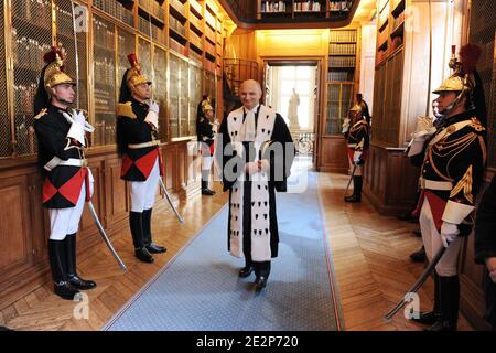 Didier Migaud, newly-appointed president of the Court of Accounts ( Cour des Comptes) is pictured during a ceremony of his inauguration in Paris, France on March 11, 2010. Photo by Jacques Witt/Pool/ABACAPRESS.COM Stock Photo