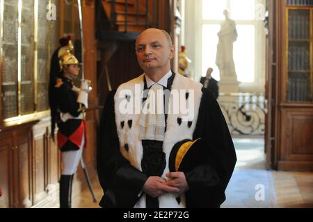 Didier Migaud, newly-appointed president of the Court of Accounts ( Cour des Comptes) is pictured during a ceremony of his inauguration in Paris, France on March 11, 2010. Photo by Jacques Witt/Pool/ABACAPRESS.COM Stock Photo