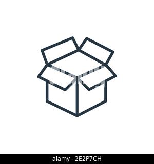 Unpacking outline vector icon. Thin line black unpacking icon, flat vector simple element illustration from editable delivery and logistics concept is Stock Vector