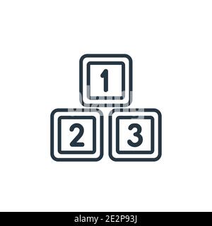Numbers outline vector icon. Thin line black numbers icon, flat vector simple element illustration from editable education concept isolated stroke on Stock Vector