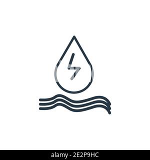 Hydraulic energy outline vector icon. Thin line black hydraulic energy icon, flat vector simple element illustration from editable ecology concept iso Stock Vector