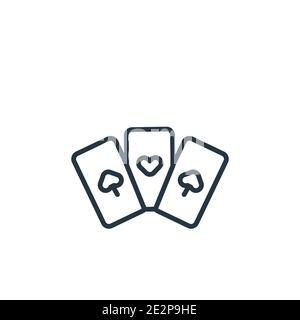 Playing cards outline vector icon. Thin line black playing cards icon, flat vector simple element illustration from editable entertainment concept iso Stock Vector