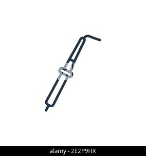 Iron soldering outline vector icon. Thin line black iron soldering icon, flat vector simple element illustration from editable construction and tools Stock Vector