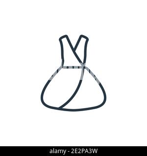 Jersey wrap dress outline vector icon. Thin line black jersey wrap dress icon, flat vector simple element illustration from editable clothes concept i Stock Vector