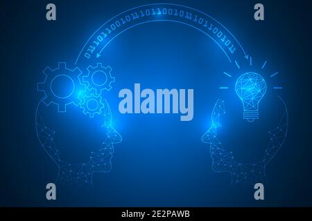 exchange idea with digital technology futuristic abstract background. Stock Vector