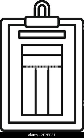 Estimator clipboard icon, outline style Stock Vector