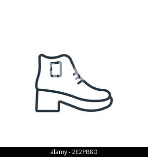 Leather chelsea boots outline vector icon. Thin line black leather chelsea boots icon, flat vector simple element illustration from editable clothes c Stock Vector