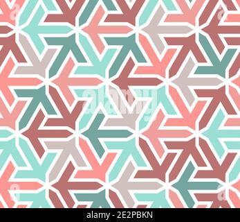 Geometric islamic pattern with arrows. Color geometric arabic vector texture for cloth, textile, wrapping, wallpaper Stock Vector