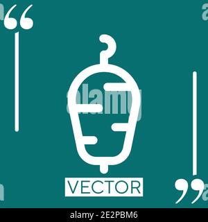 doner kebab vector icon Linear icon. Editable stroke line Stock Vector