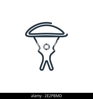 Paraplane outline vector icon. Thin line black paraplane icon, flat vector simple element illustration from editable entertainment and arcade concept Stock Vector