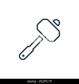 Sledge hammer outline vector icon. Thin line black sledge hammer icon, flat vector simple element illustration from editable construction concept isol Stock Vector