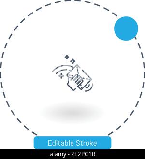 wipe vector icon editable stroke outline icons for web and mobile Stock Vector