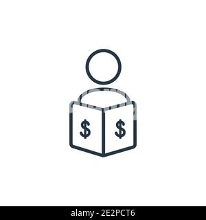 Broker outline vector icon. Thin line black broker icon, flat vector simple element illustration from editable payment concept isolated on white backg Stock Vector