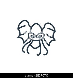 Cthulhu outline vector icon. Thin line black cthulhu icon, flat vector simple element illustration from editable fairy tale concept isolated on white Stock Vector