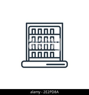 Book shelf outline vector icon. Thin line black book shelf icon, flat vector simple element illustration from editable education concept isolated on w Stock Vector