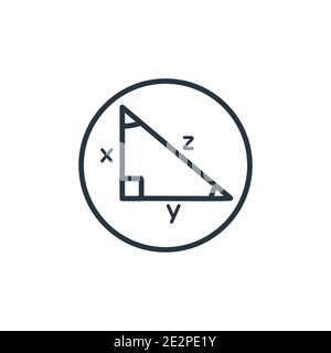 Trigonometry outline vector icon. Thin line black trigonometry icon, flat vector simple element illustration from editable education concept isolated Stock Vector