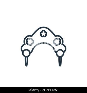 Kokoshnik outline vector icon. Thin line black kokoshnik icon, flat vector simple element illustration from editable culture concept isolated on white Stock Vector