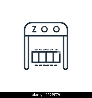 Zoo outline vector icon. Thin line black zoo icon, flat vector simple element illustration from editable entertainment and arcade concept isolated str Stock Vector