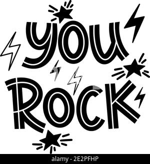 you rock clip art black and white