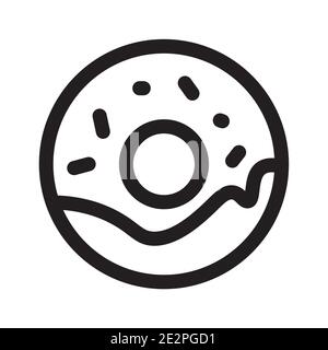 Donut outline icon isolated on white background. Stock Vector