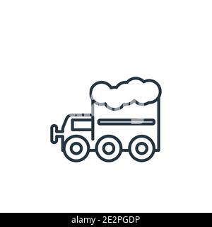Little snowplow outline vector icon. Thin line black little snowplow icon, flat vector simple element illustration from editable construction concept Stock Vector