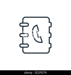 Phone book outline vector icon. Thin line black phone book icon, flat vector simple element illustration from editable content concept isolated stroke Stock Vector