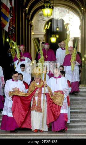Pope Benedict XVI arrives to lead the Palm Sunday mass in Saint Peter's ...