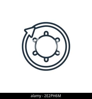 Reload symbol outline vector icon. Thin line black reload symbol icon, flat vector simple element illustration from editable ecology concept isolated Stock Vector