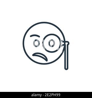 Monocle emoji outline vector icon. Thin line black monocle emoji icon, flat vector simple element illustration from editable emoji concept isolated on Stock Vector