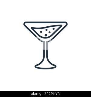 Flirtini outline vector icon. Thin line black flirtini icon, flat vector simple element illustration from editable drinks concept isolated stroke on w Stock Vector