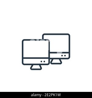 Computers outline vector icon. Thin line black computers icon, flat vector simple element illustration from editable computer concept isolated on whit Stock Vector