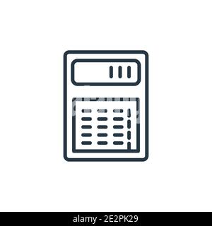 Calculator outline vector icon. Thin line black calculator icon, flat vector simple element illustration from editable electronic devices concept isol Stock Vector