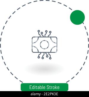 cryptocurrency vector icon editable stroke outline icons for web and mobile Stock Vector