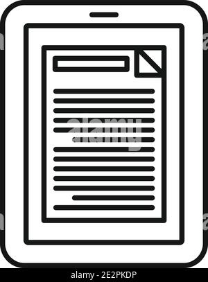 Tablet estimator icon, outline style Stock Vector