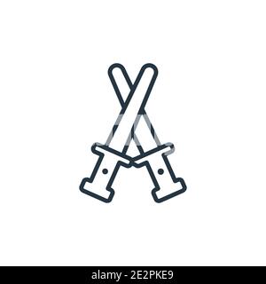Lightsaber outline vector icon. Thin line black lightsaber icon, flat vector simple element illustration from editable entertainment concept isolated Stock Vector