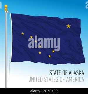 Alaska federal state flag, United States of America, vector illustration Stock Vector