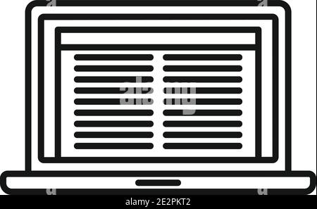 Estimator laptop icon, outline style Stock Vector