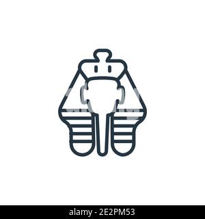 Pharaoh, Egypt King Vector Thin Line Icons Set. Pharaoh Royal Power ...