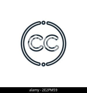 Creative commons outline vector icon. Thin line black creative commons icon, flat vector simple element illustration from editable content concept iso Stock Vector