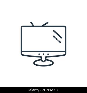 Televisions outline vector icon. Thin line black televisions icon, flat vector simple element illustration from editable computer concept isolated on Stock Vector