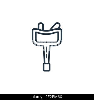 Saddle outline vector icon. Thin line black saddle icon, flat vector simple element illustration from editable wild west concept isolated stroke on wh Stock Vector