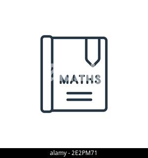 Maths outline vector icon. Thin line black maths icon, flat vector simple element illustration from editable education concept isolated on white backg Stock Vector