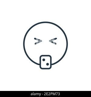 Puking emoji outline vector icon. Thin line black puking emoji icon, flat vector simple element illustration from editable emoji concept isolated on w Stock Vector