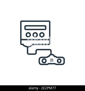 Super nintendo outline vector icon. Thin line black super nintendo icon, flat vector simple element illustration from editable arcade concept isolated Stock Vector