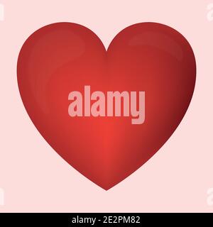 Abstract festive red heart on light background - Vector illustration Stock Vector