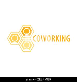Vector logo coworking and workspace Stock Vector