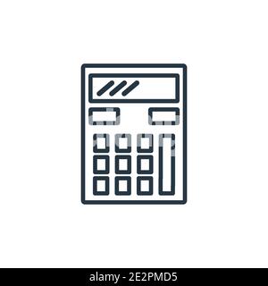 School calculator outline vector icon. Thin line black school calculator icon, flat vector simple element illustration from editable education concept Stock Vector