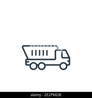 Tipper outline vector icon. Thin line black tipper icon, flat vector simple element illustration from editable construction concept isolated on white Stock Vector