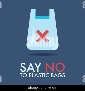 Say no to plastic bags. zero waste concept. Vector illustration Stock Vector