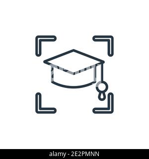 Graduation pictures outline vector icon. Thin line black graduation pictures icon, flat vector simple element illustration from editable education con Stock Vector